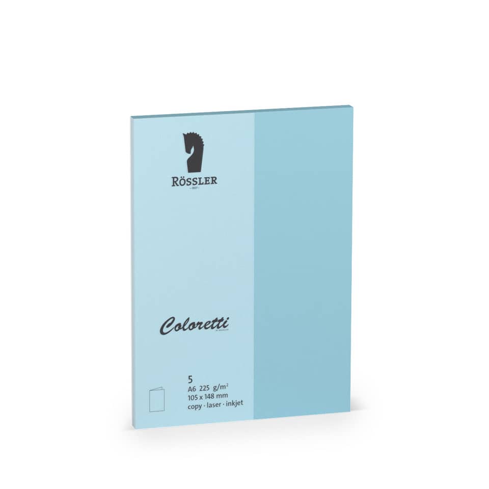 Briefkarte Coloretti, A6hd, 225g/m², 5 Stück, himmelblau RÖSSLER 220706517 COLORETTI 220706517