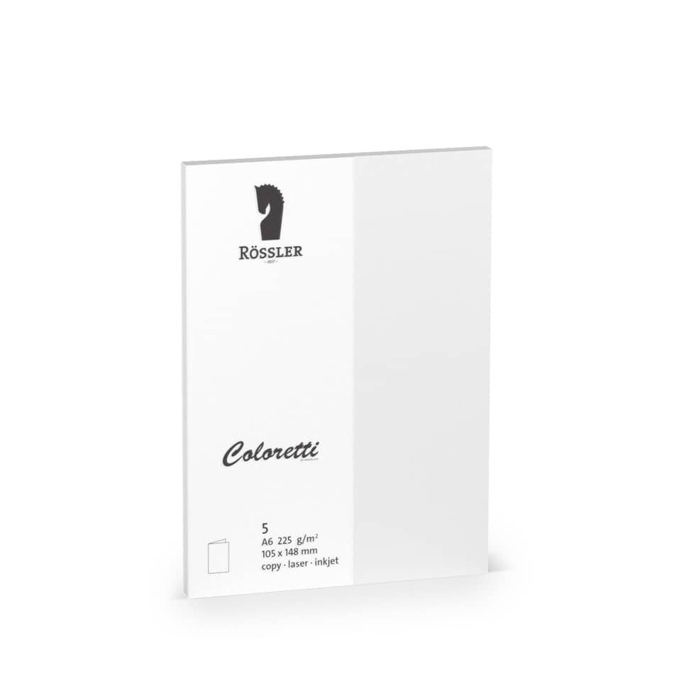 Briefkarte Coloretti, A6hd, 225g/m², 5 Stück, weiß RÖSSLER 220706509 COLORETTI 220706509