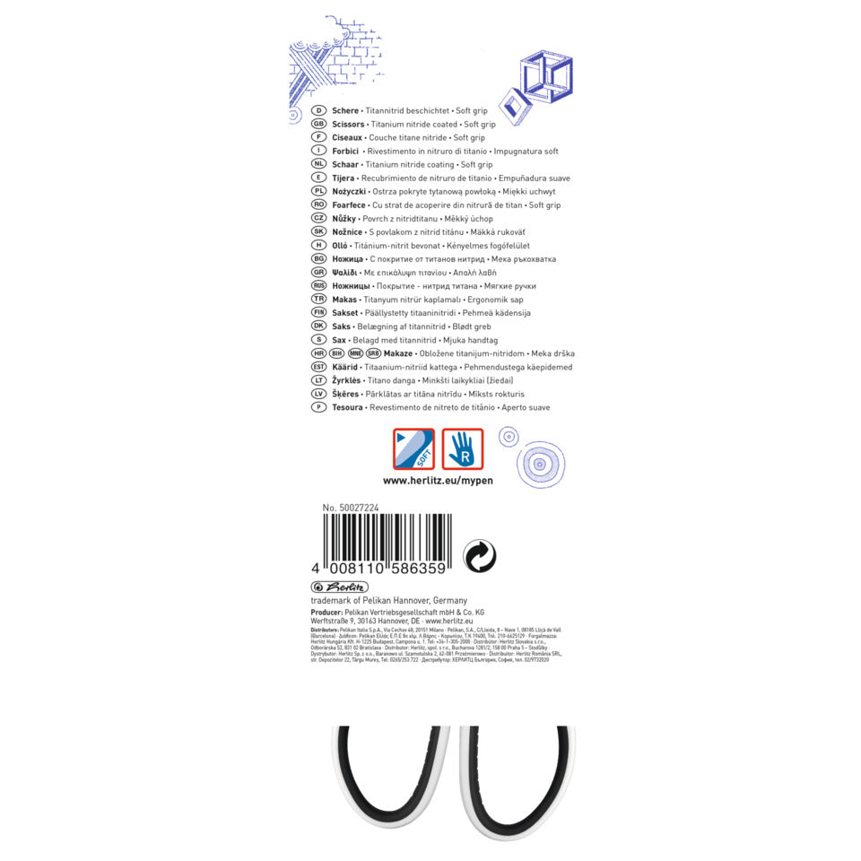 Universalschere my.pen schwarz/weiß   220mm HERLITZ 300005626 HERLITZ 300005626 50027224 220mm