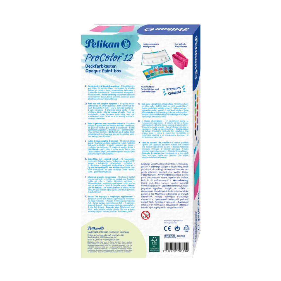 Farbkasten ProColor® 735 PC/12, 12 Farben, türkis/pink PELIKAN 300008241 PELIKAN 300008241 701198 735 PC/12