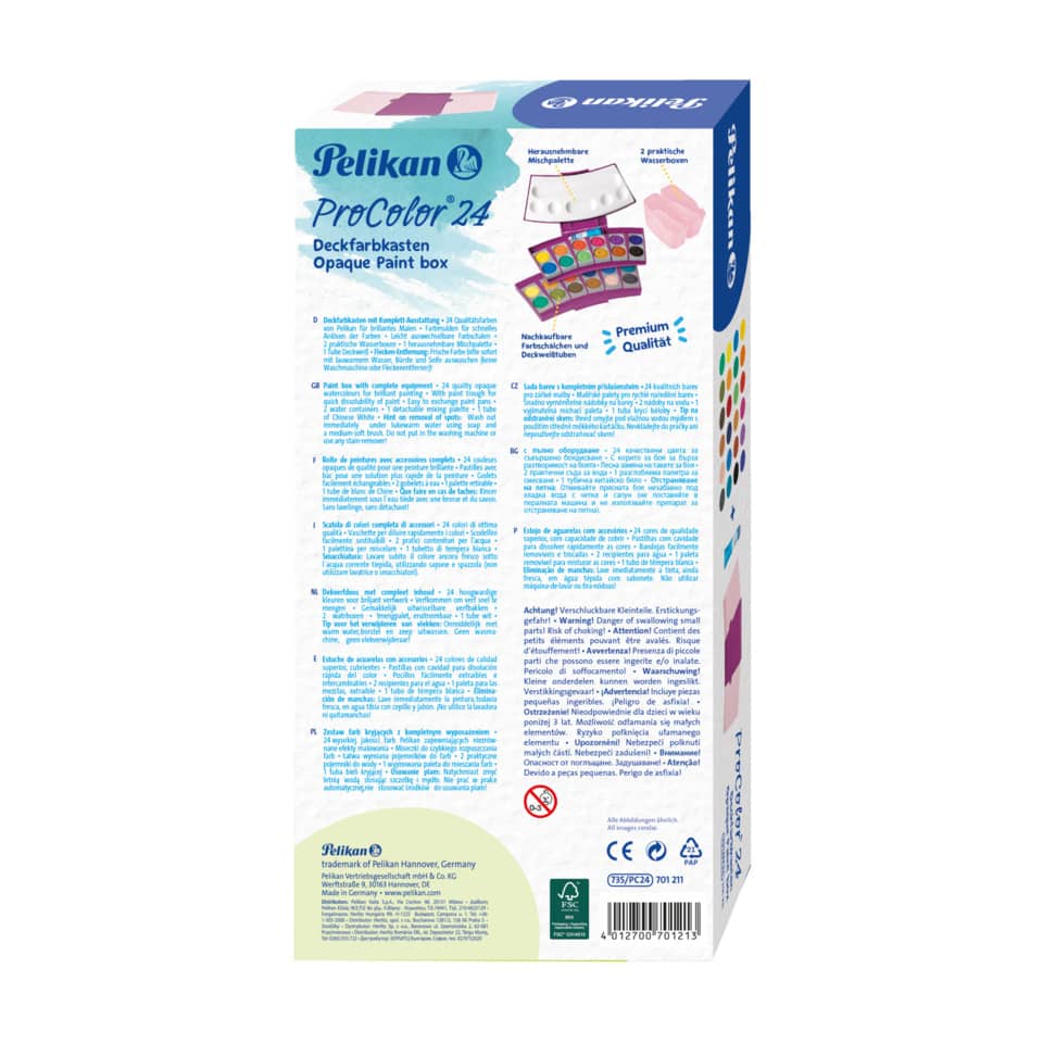 Farbkasten ProColor® 735 PC/24, 24 Farben, beere/rosa PELIKAN 300008243 PELIKAN 300008243 701211 735/24