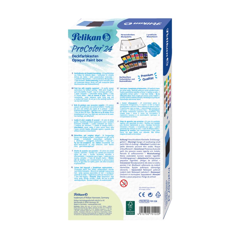Farbkasten ProColor® 735 PC/24, 24 Farben, schwarz/blau PELIKAN 300008244 PELIKAN 300008244 701228 735/24