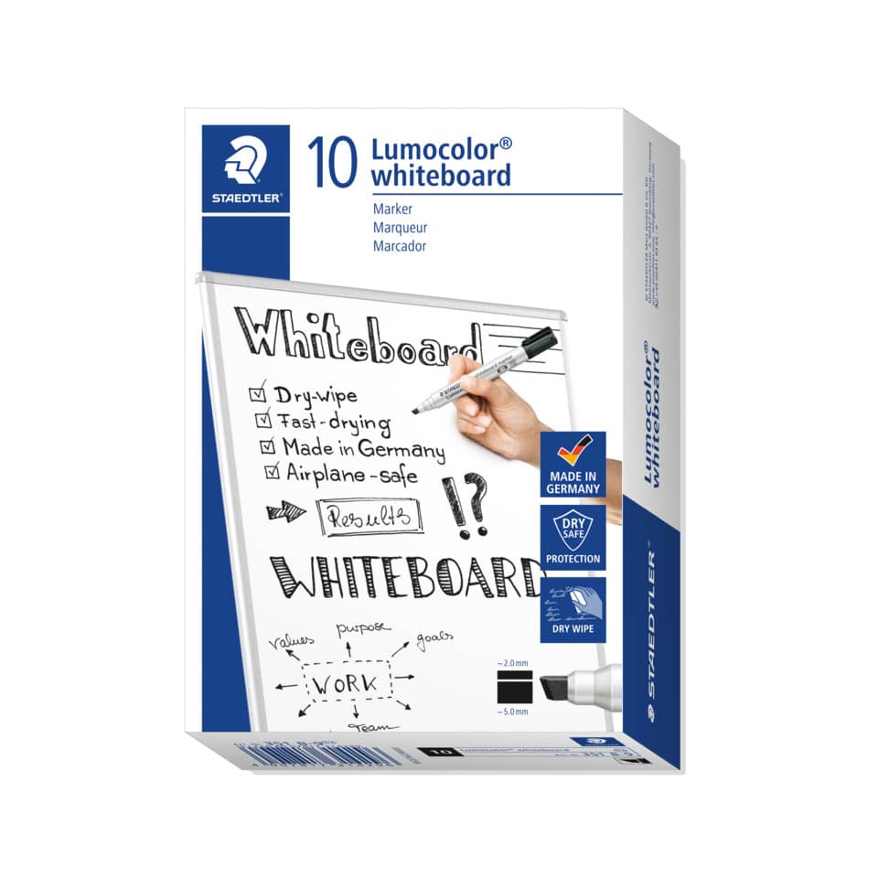 Whiteboardmarker Lumocolor®, 2-5mm, Keilspitze, schwarz STAEDTLER 351 B-9