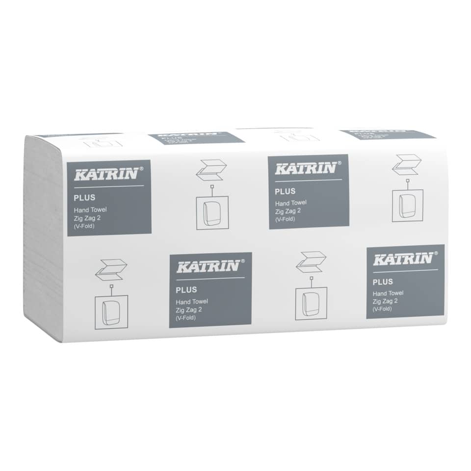 Falthandtuch V-Falz, 2-lagig, 20x200 Stück, hochweiß KATRIN 85040 KATRIN 85040 2-lagig Zick Zack