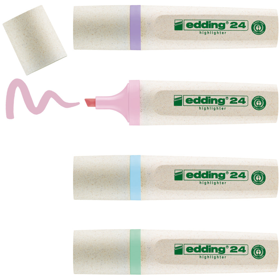 Textmarker EcoLine, 2-5mm, 4 Stück, pastell sortiert EDDING 24-4-1000 EDDING 24-4-1000 2-5mm