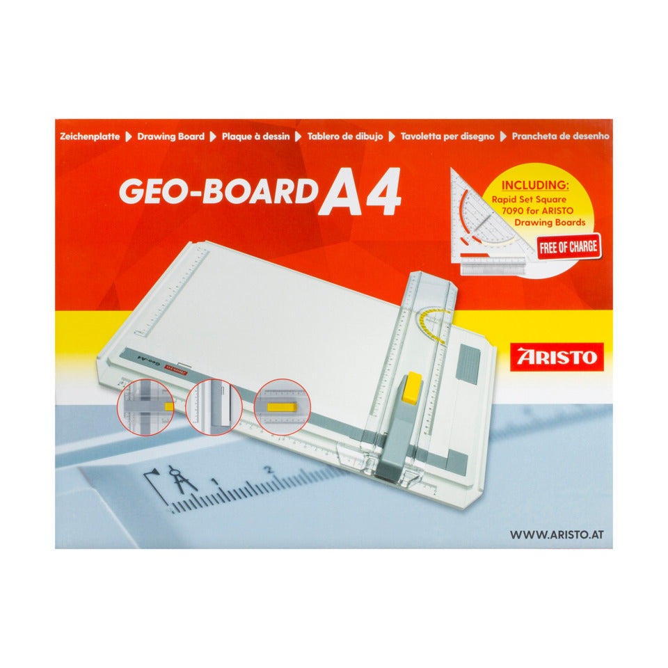 Zeichenplatte A4 Geo Board, Schnellzeichendreieck, im Karton ARISTO AR70442