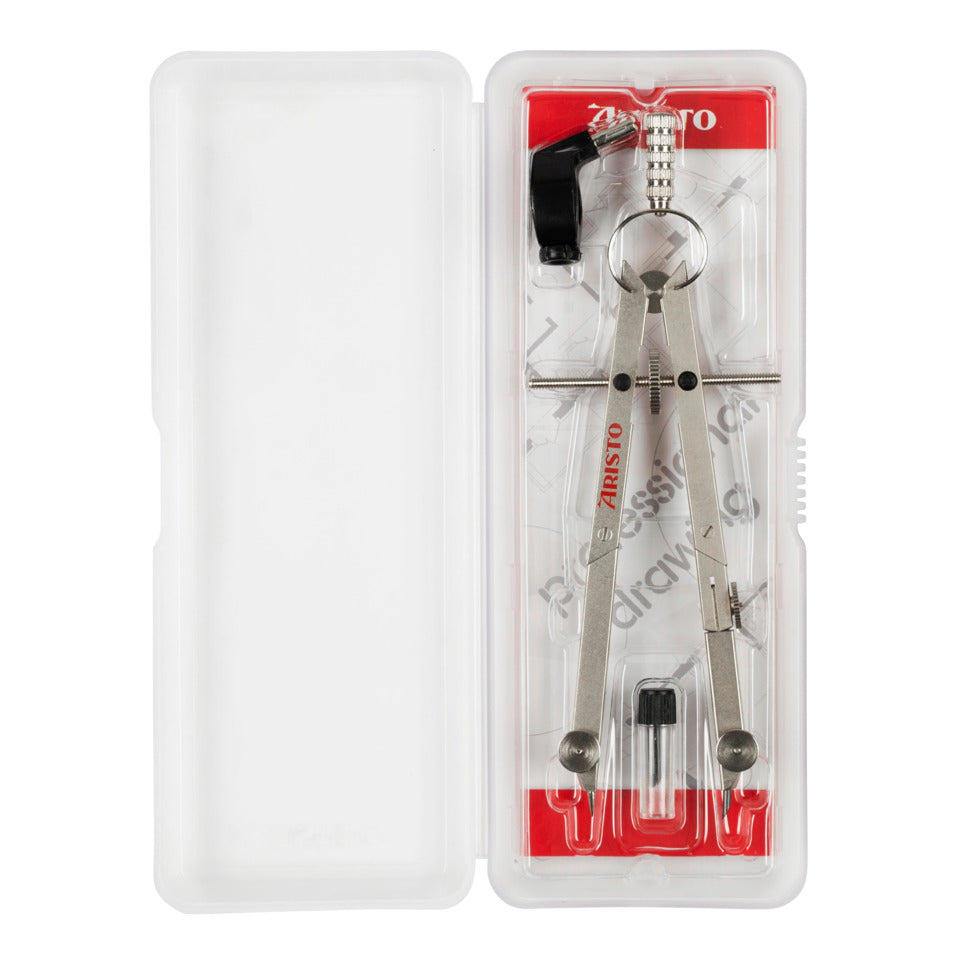 Teilzirkel aus Vollmetall 2 Gelenke, Adapter, Ersatzminen ARISTO AR55425 ARISTO AR55425 m.Adapter