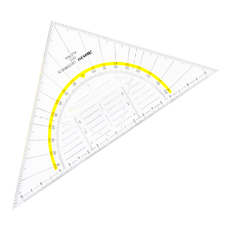 Geodreieck® 22.5 cm, mit Griff, Facette an Hypotenuse, Tuschenoppen ARISTO AR1555/2