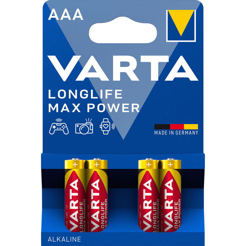 Batterie Alkali-Mangan Longlife Max Power, LR6/AA/Mignon, 4 Stück VARTA 04706101404 VARTA 4706110404/04706101404  Bk4St