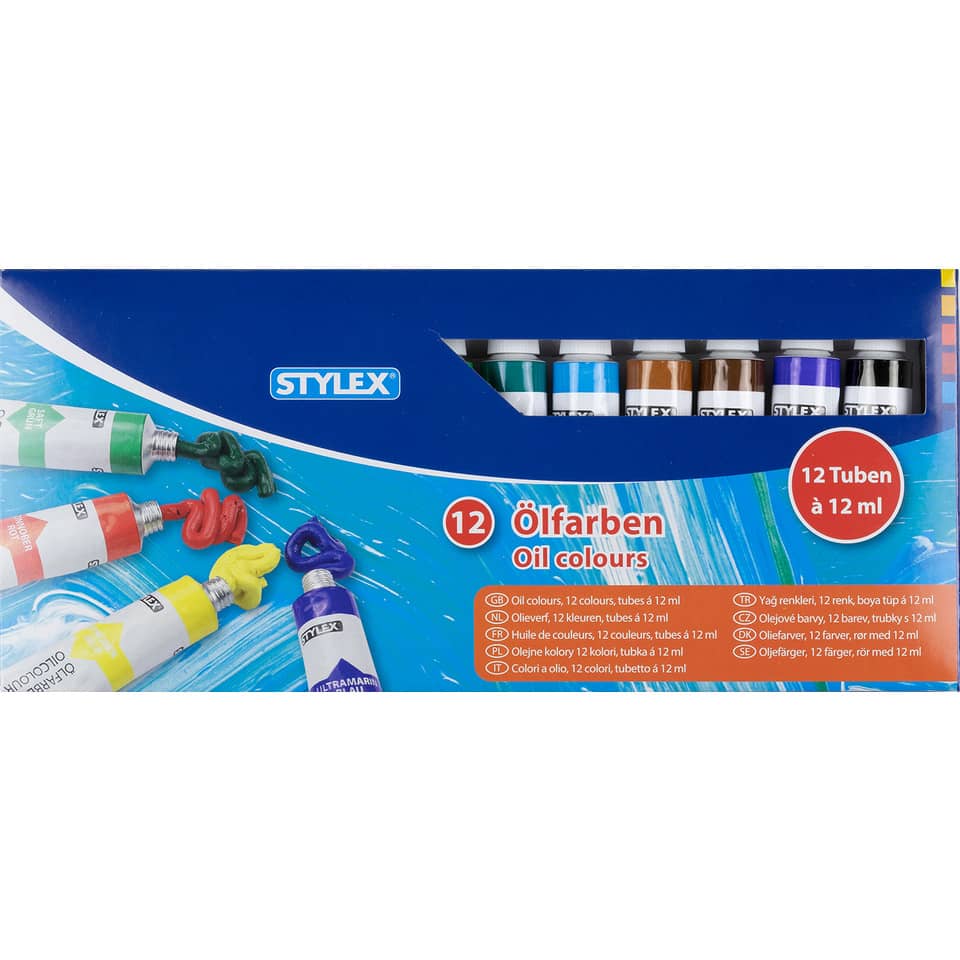 Ölfarben, 12 Tuben à 12 ml STYLEX 28652