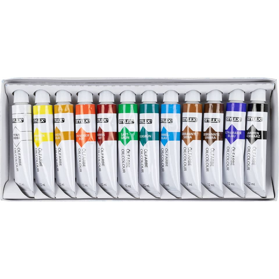 Ölfarben, 12 Tuben à 12 ml STYLEX 28652