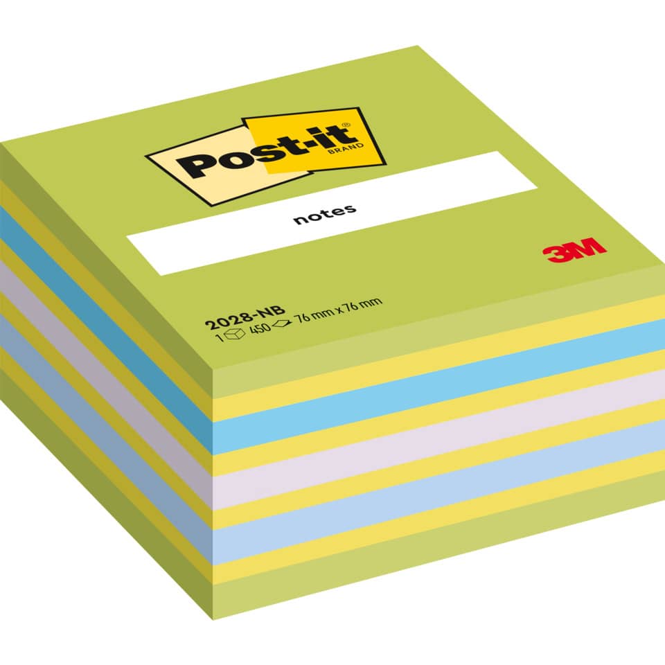 Haftnotizblock Würfel, 76 x 76 mm, 5 Farben, 450 Blatt POST-IT 2028NB