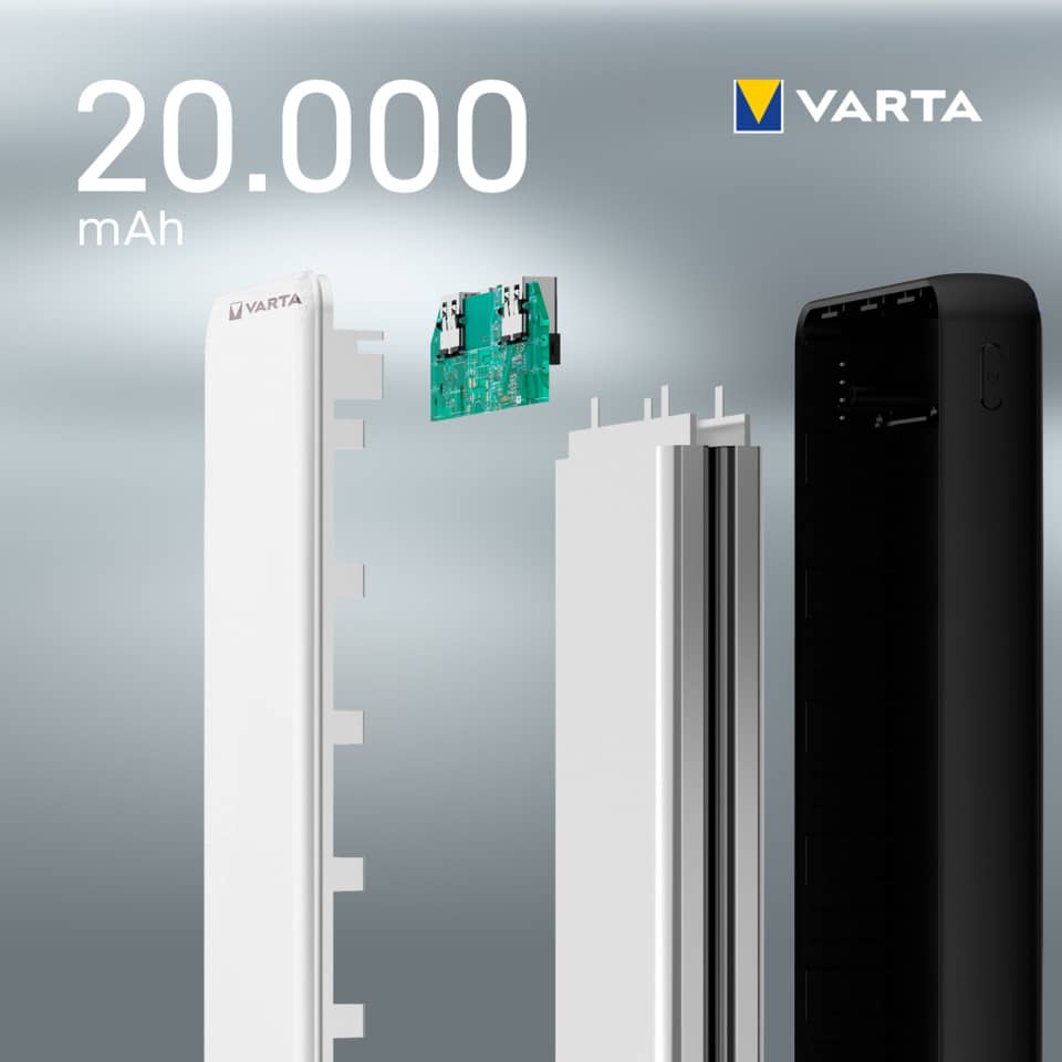 Ladestation Powerbank 20.000 mAh weiß VARTA 57978 101 111