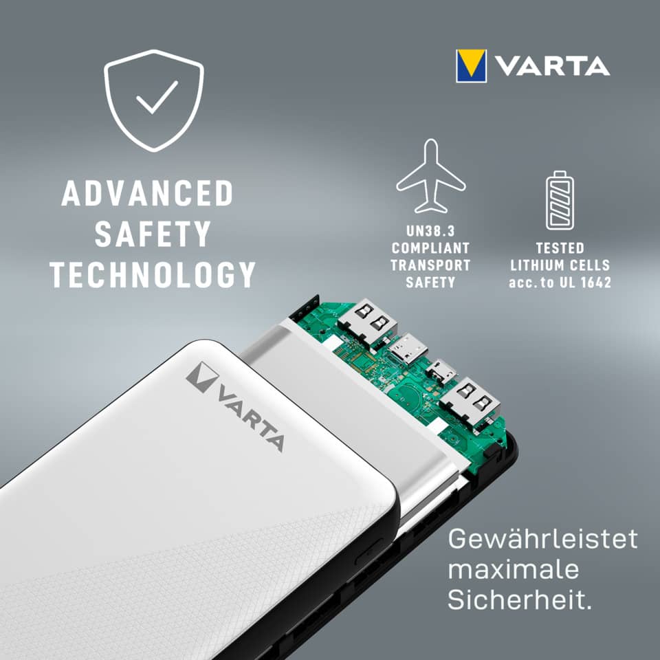 Ladestation Powerbank 20.000 mAh weiß VARTA 57978 101 111