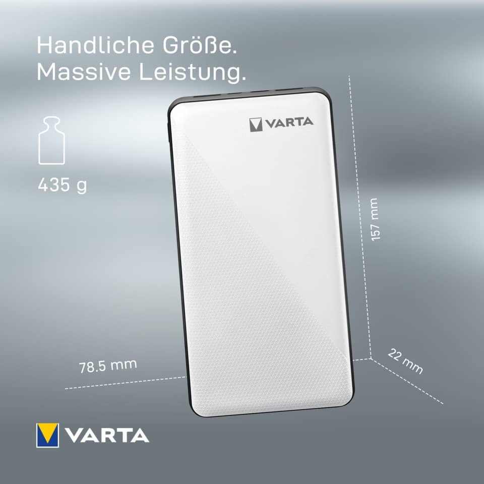 Ladestation Powerbank 20.000 mAh weiß VARTA 57978 101 111