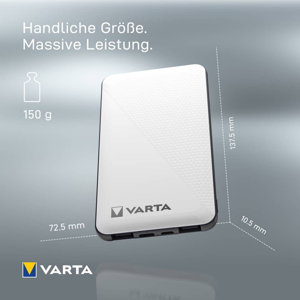 Ladestation Powerbank 5.000 mAh weiß VARTA 57975 101 111