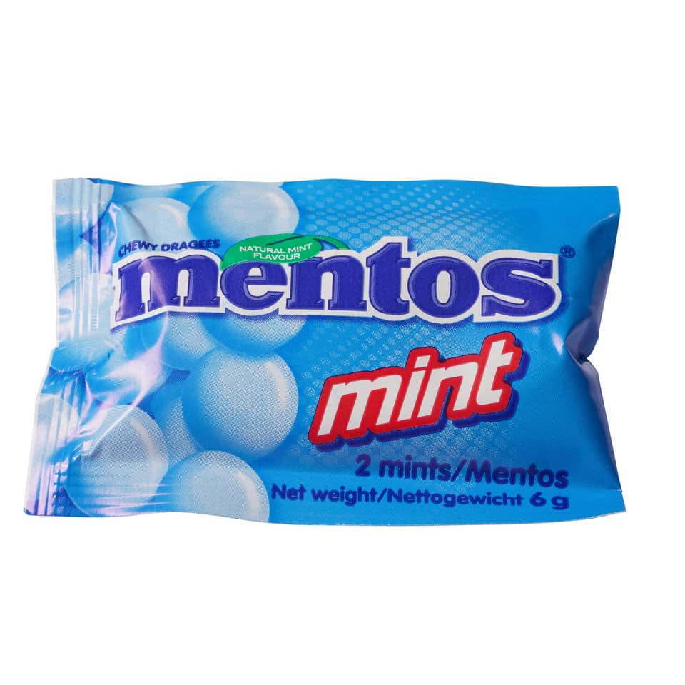 Kaubonbons Mints Duo 250 St. x 2 Dragée  blau,weiß,rot,grün MENTOS 60000133