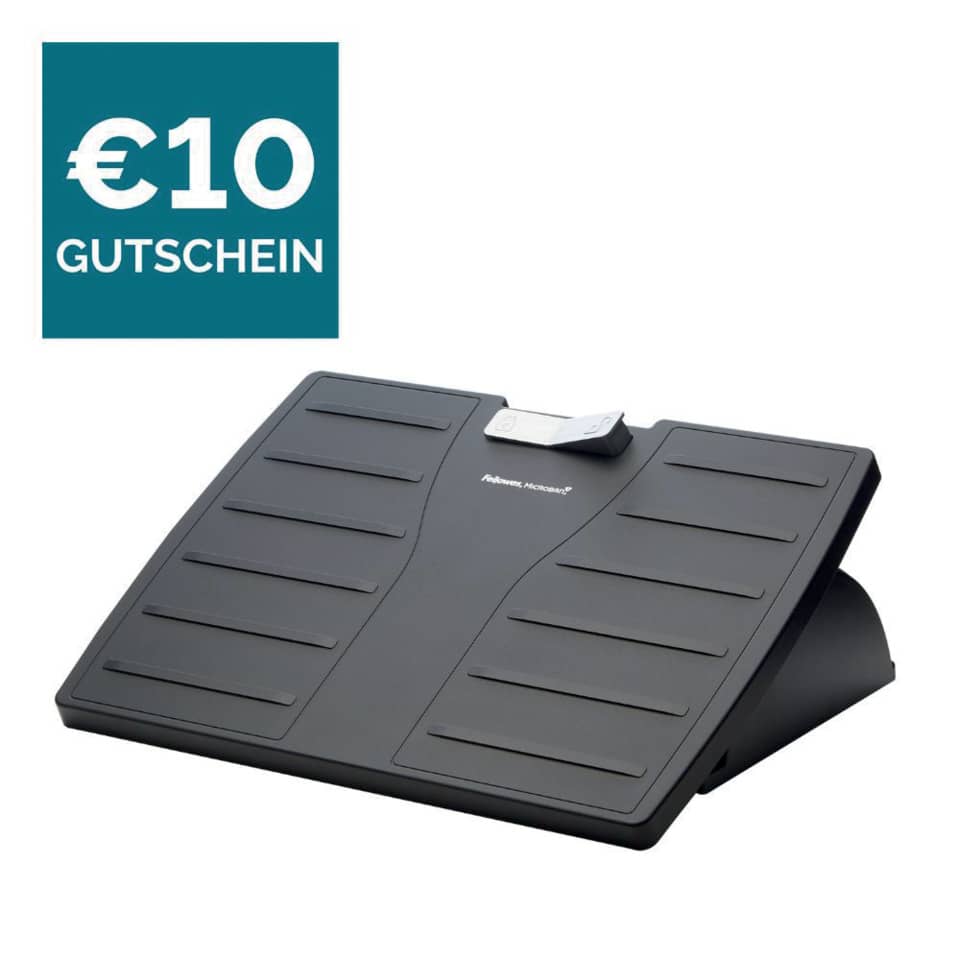 Fußstütze Office Suites Microban, 455 x 340 x 118 mm, schwarz/silber FELLOWES 8035001