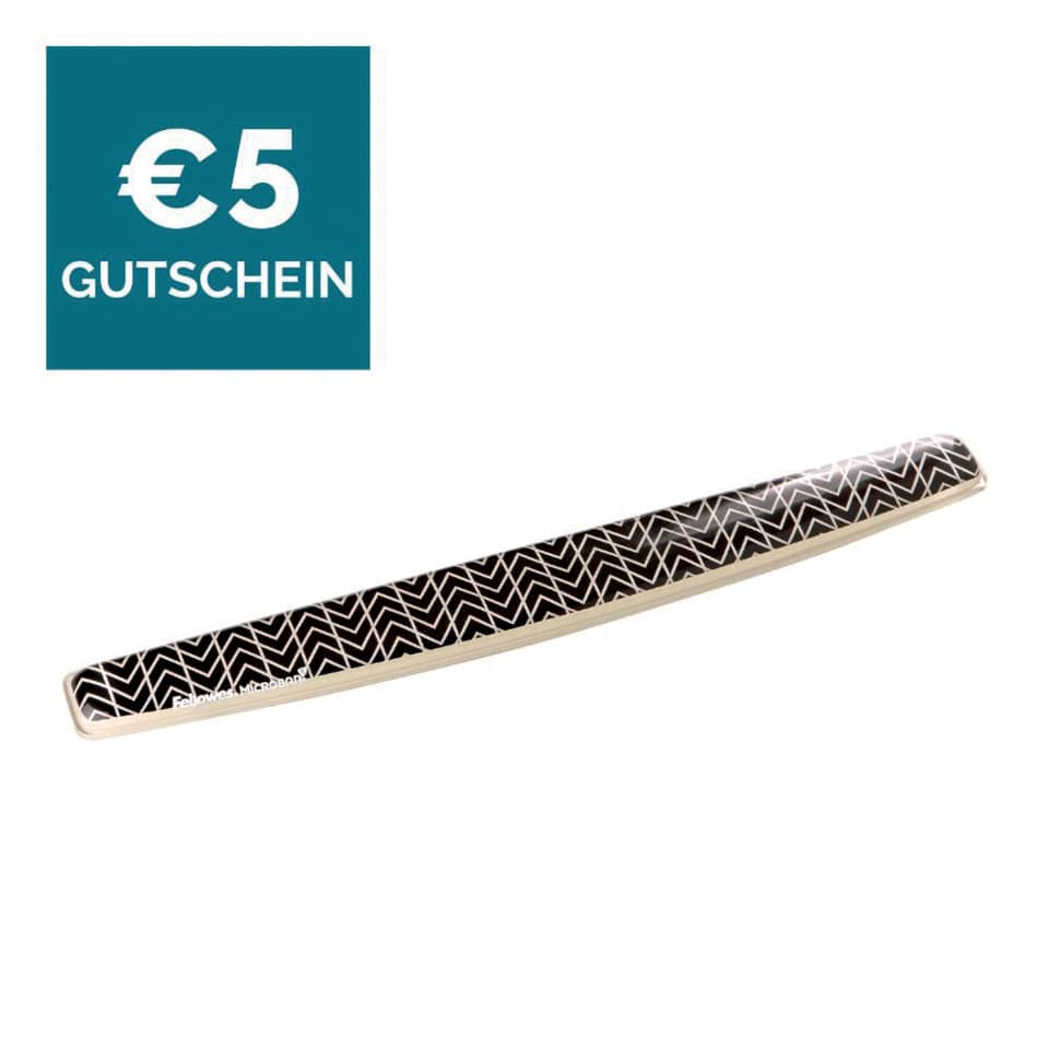 Tastatur-Handgelenkauflage Photo Gel Zickzack, 55,6 x 14,3 x 476,3 mm, schwarz FELLOWES 9653601 FELLOWES FW9653601