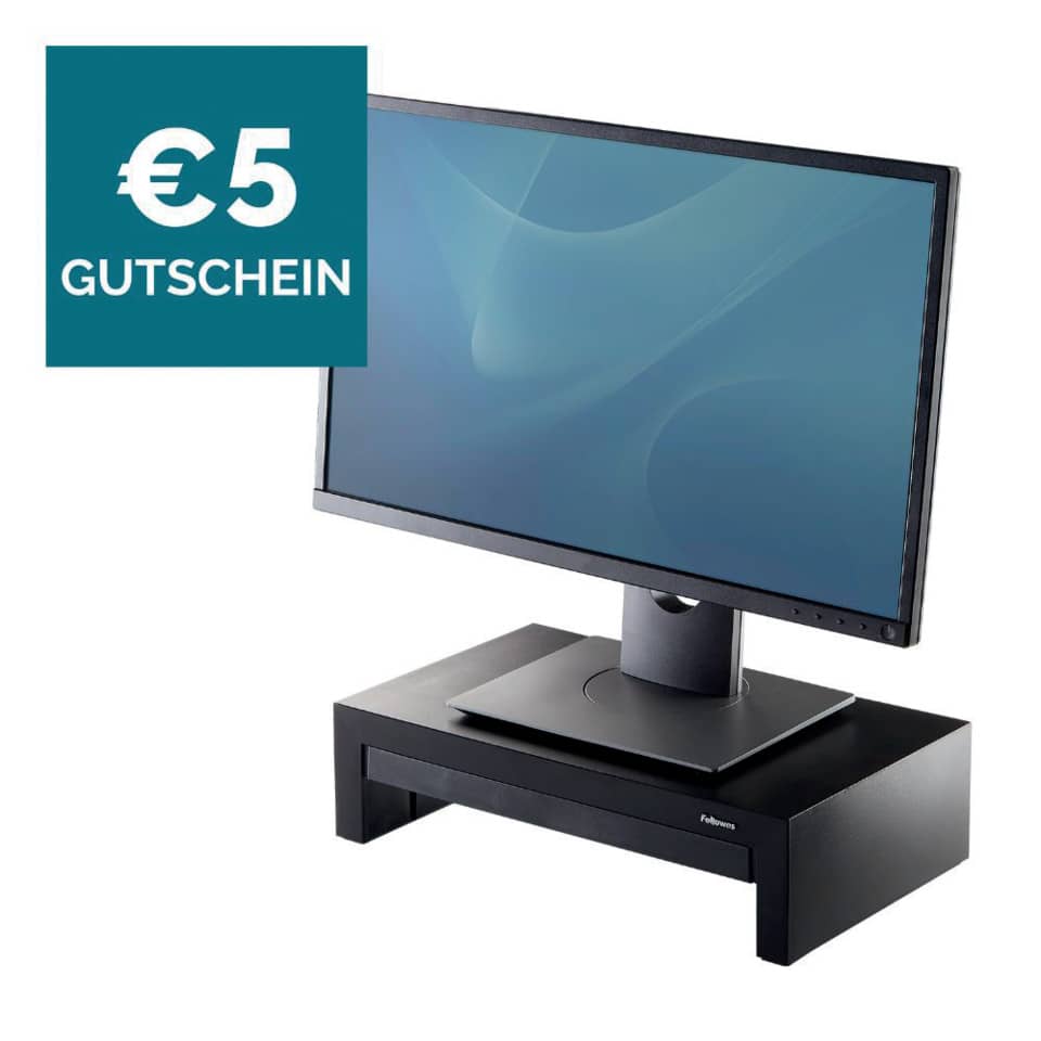 Monitorständer Standard Office Suites, höhenverstellbar, schwarz/silber FELLOWES 8031101 FELLOWES 8031101 KOMPAKT