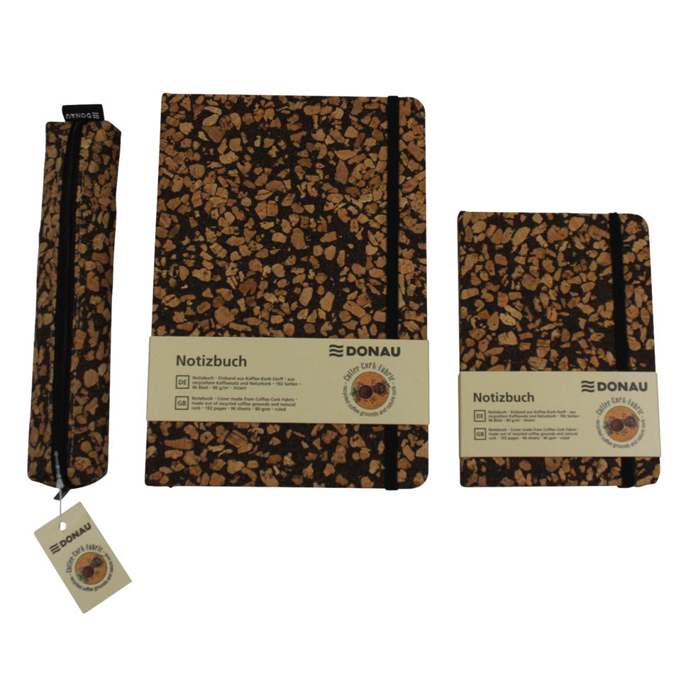 Notizbuch Recycling, A5, Kaffee-Kork-Stoff, liniert DONAU 1350107-02