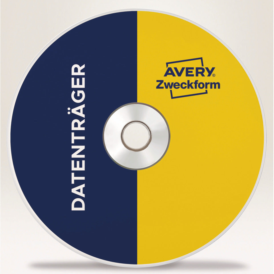 CD-Etiketten ClassicSize, Ø117mm, 50 Stück, weiß AVERY ZWECKFORM L6043-25 ZWECKFORM L6043-25 50ST