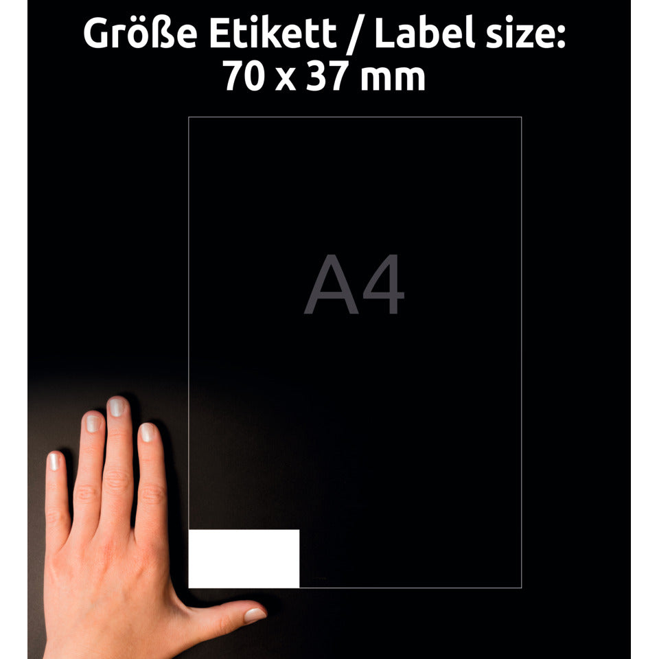 Universaletiketten, 70x37mm, 1560 Stück, weiß AVERY ZWECKFORM 6605 AVERY ZWECKFORM 6605 A4 mit ultragrip