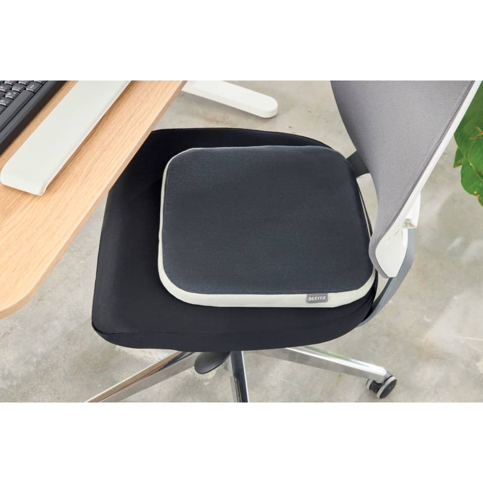 Sitzkissen Active Balance, aufblasbar, mit Stoffbezug, samtgrau LEITZ 6540-00-89