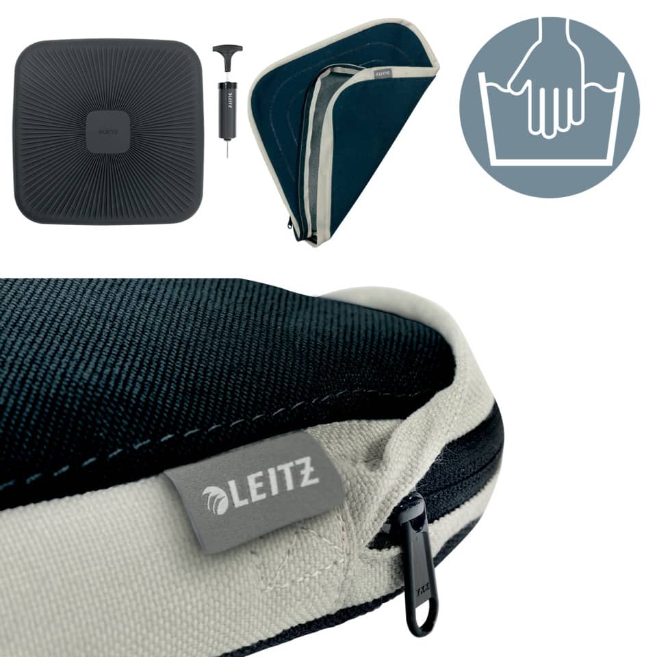 Sitzkissen Active Balance, aufblasbar, mit Stoffbezug, samtgrau LEITZ 6540-00-89