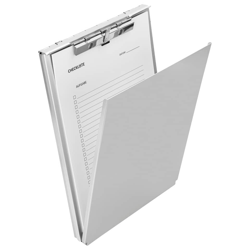 Klemmbrett Formularhalter A-Holder für DIN A4, Innenfach, Alu, silber LÄUFER 30018