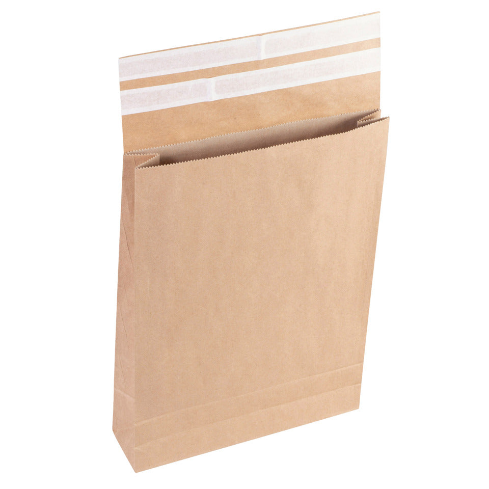 Faltentasche mit angeklebter Klappe und Fixverschluss, 300x80x430, braun FLEXIPAK 2FVMF000514 FLEXIPAK CLASSIC 2FVMF000514