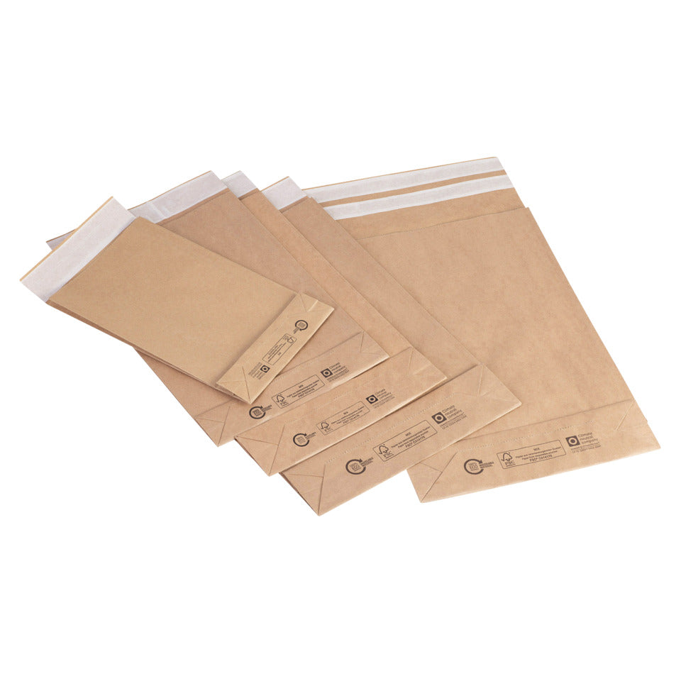 Faltentasche mit angeklebter Klappe und Fixverschluss, 300x80x430, braun FLEXIPAK 2FVMF000514 FLEXIPAK CLASSIC 2FVMF000514