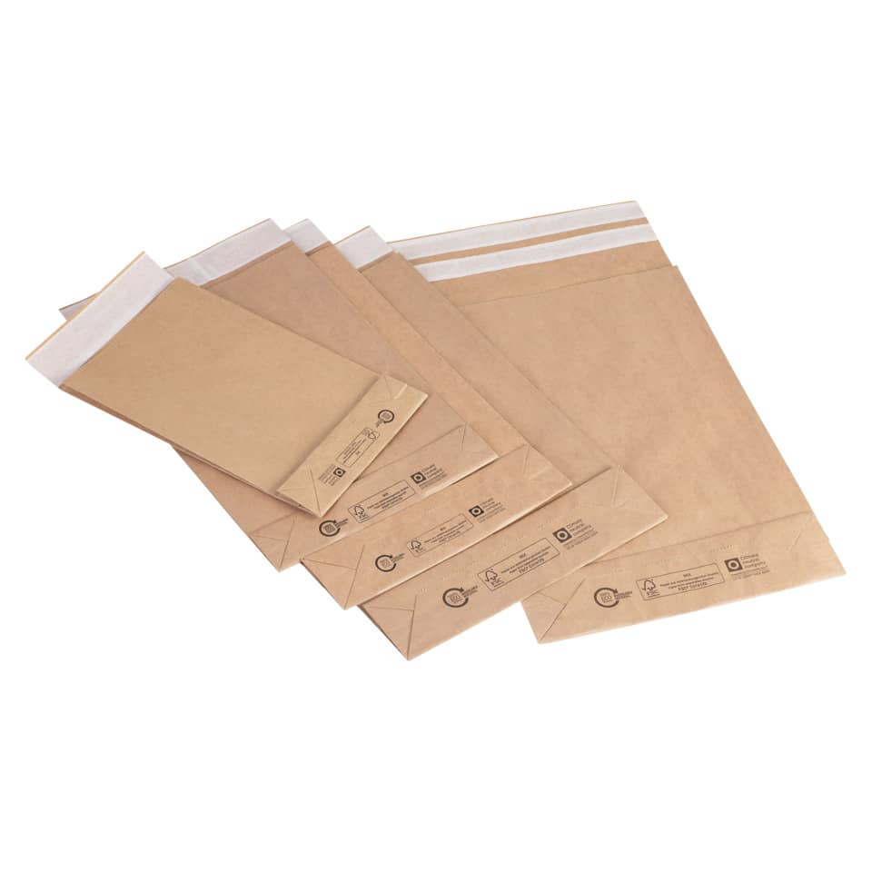 Faltentasche mit angeklebter Klappe und Fixverschluss, 260x70x410+50, braun FLEXIPAK 2FVMF000503 FLEXIPAK CLASSIC 2FVMF000503