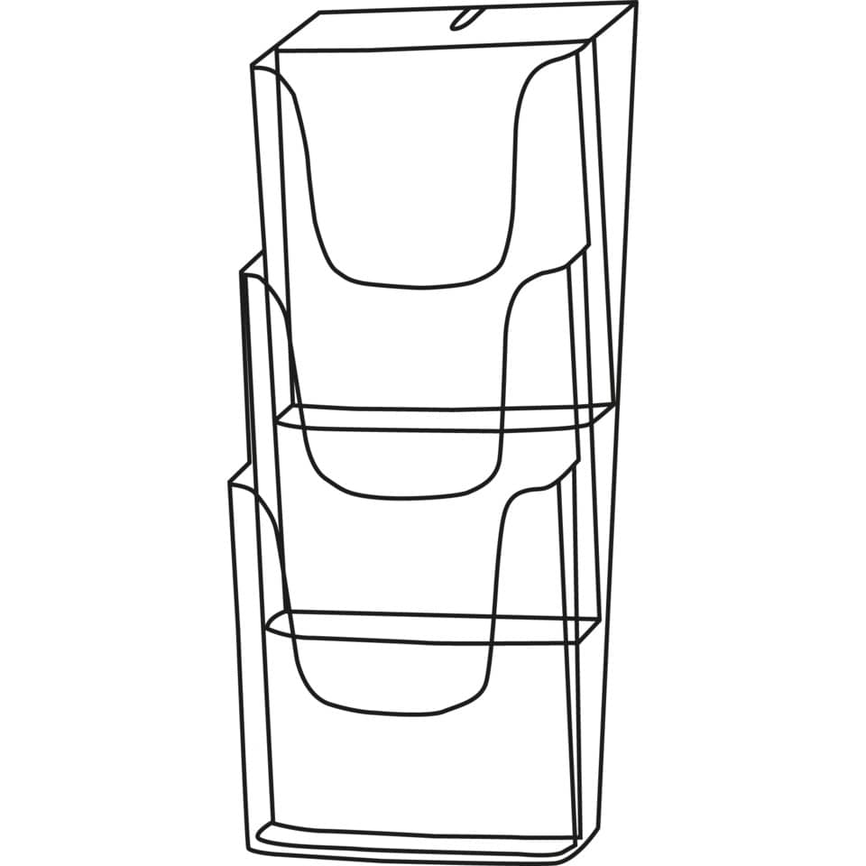 Wand-Prospekthalter Acryl, A4, 3 Fächer, transparent SIGEL LH135 SIGEL LH135 Wand Acryl