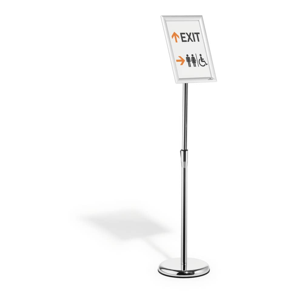 Info-Bodenständer mit Aluminium Klapprahmen A4, silber DURABLE 4798 23
