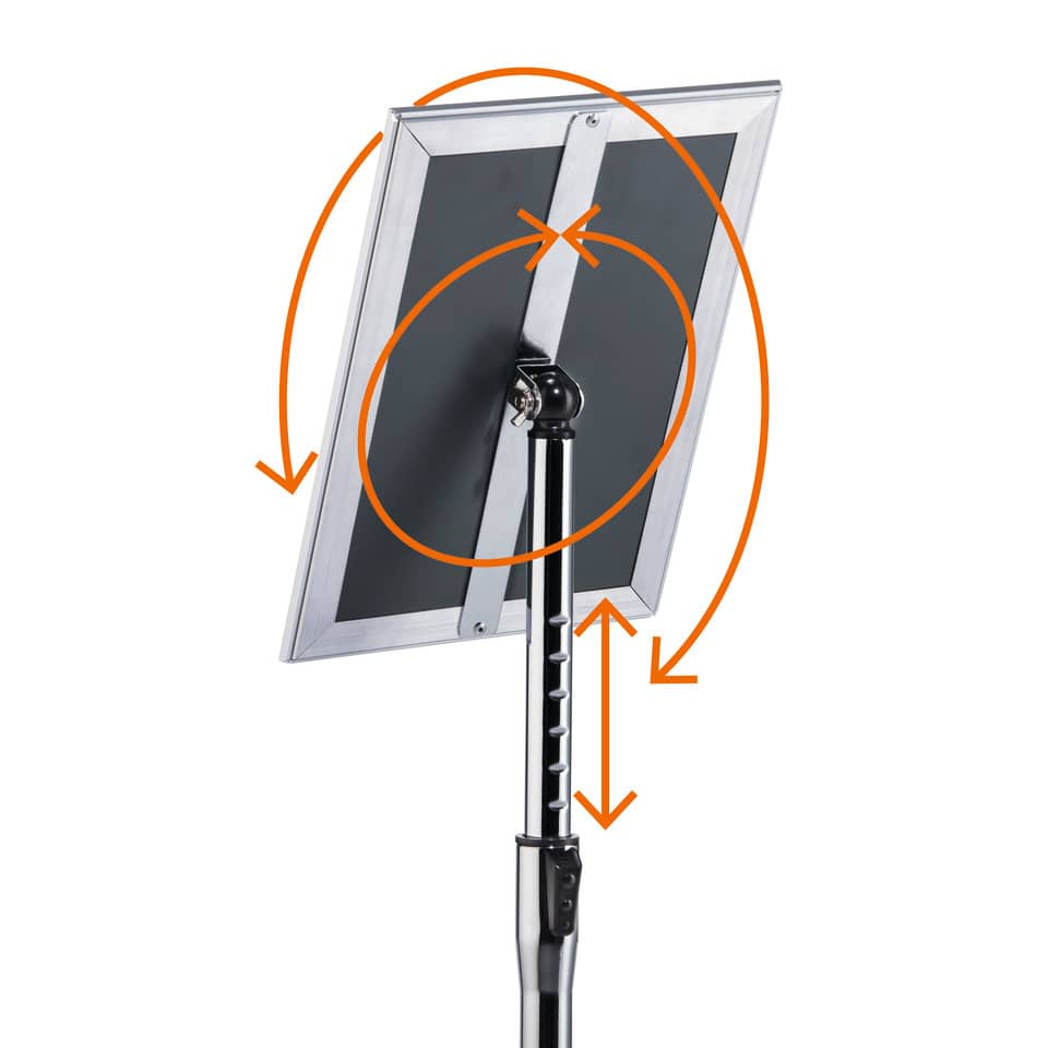 Info-Bodenständer mit Aluminium Klapprahmen A4, silber DURABLE 4798 23