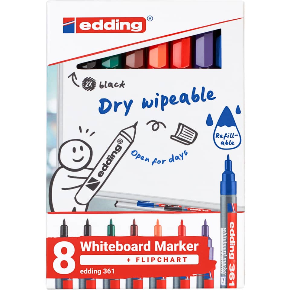 Boardmarkeretui 361, 1mm, 8 Stück, sortiert EDDING 361-8-S2999