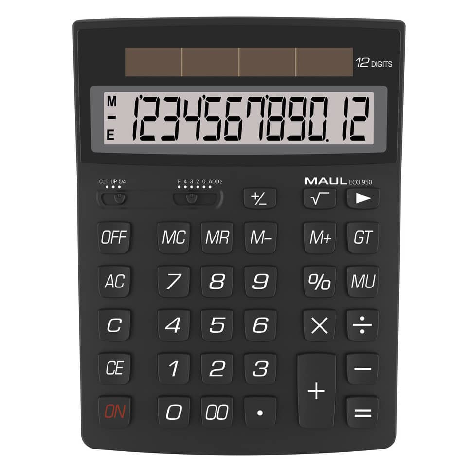 Tischrechner Solar ECO 950, 12-stellig, schwarz MAUL 72689 90 MAUL 72689 90 12Stellen