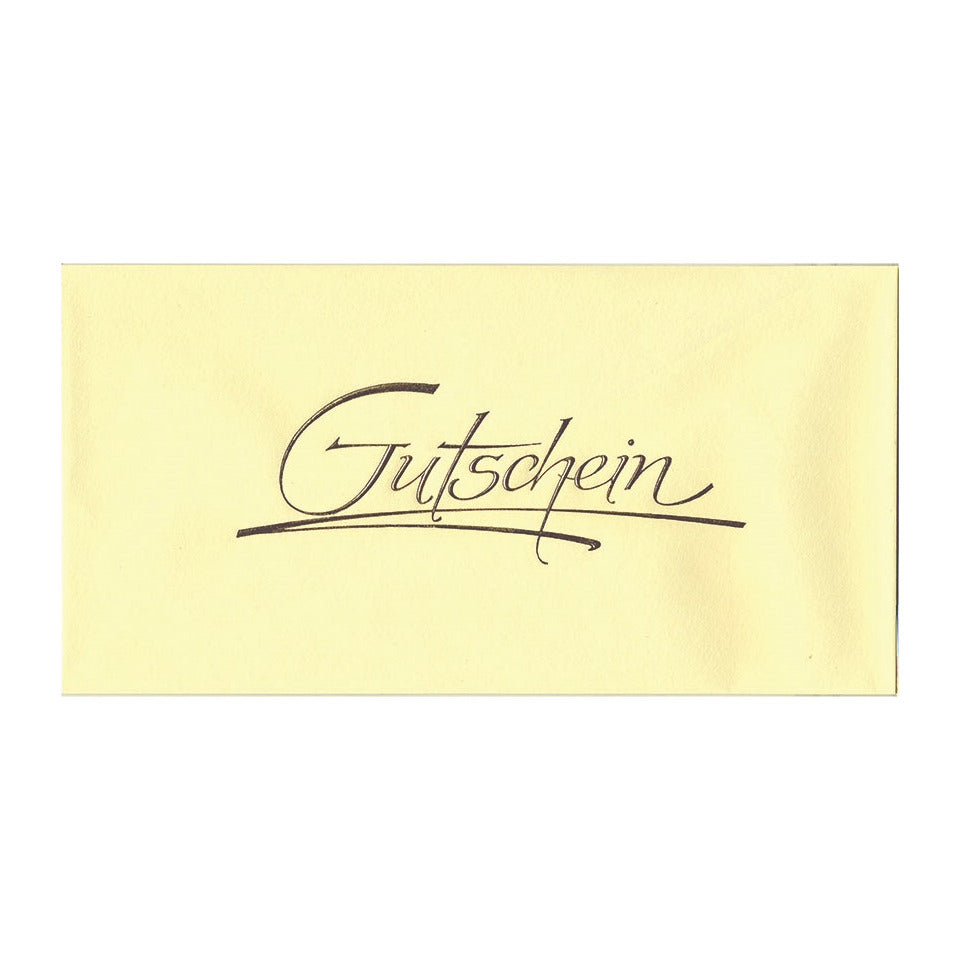 Gutscheinkuvert creme mit Schrift DIN lang  41-1539 41-1539   Schrift