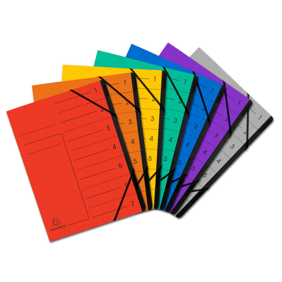 Ordnungsmappe mit Gummizug, innen schwarz, 7 Fächer, A4 grün EXACOMPTA 540703E EXACOMPTA 540703E Colorspan