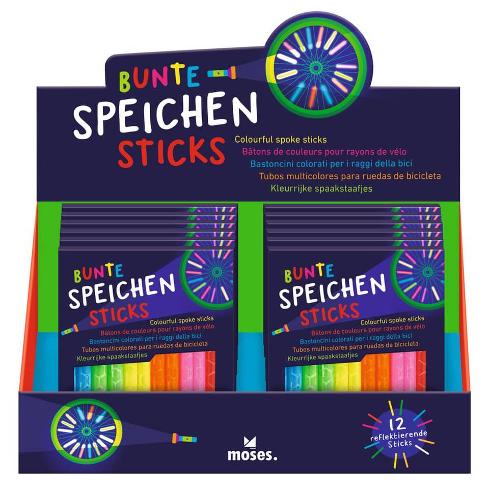 Speichenreflektoren, 12 Stück, bunt im Display MOSES 38220 MOSES. 38220 i.Display