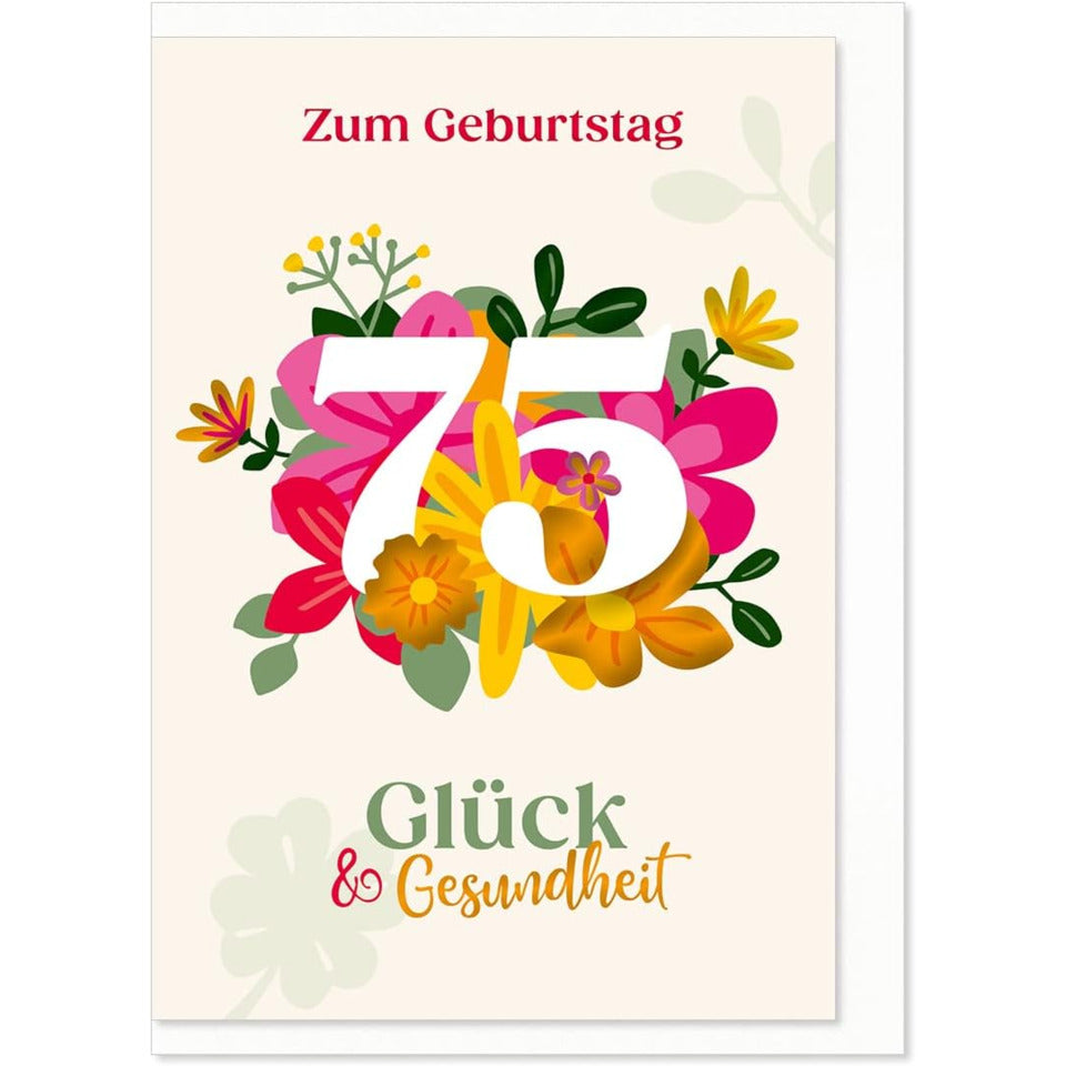 Geburtstagskarte Zahl 75 KOMMA³ 08-071 08-071   Bild
