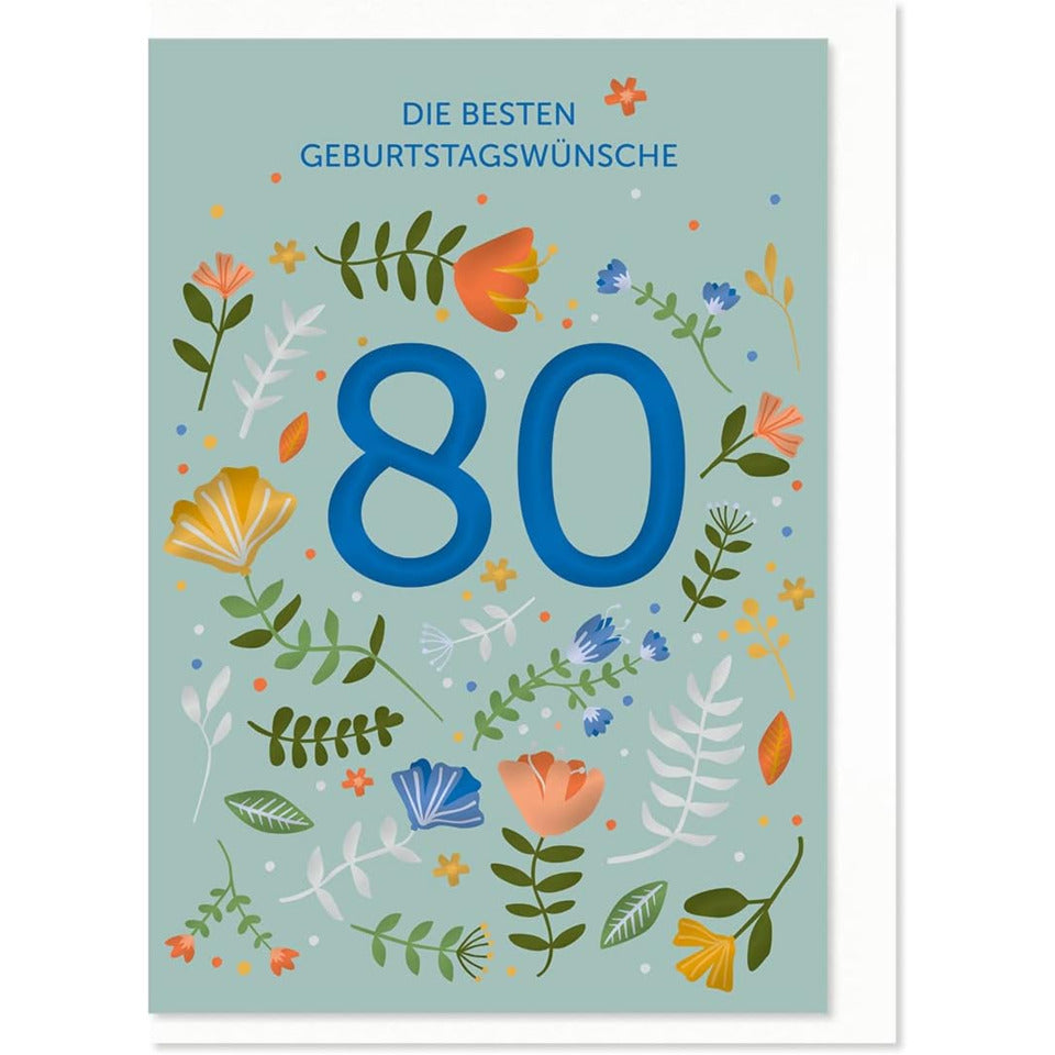 Geburtstagskarte Zahl 80 KOMMA³ 08-036 KOMMA³ 08-036   Bild