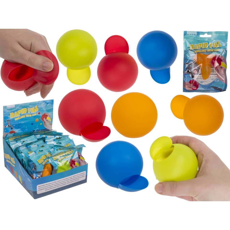 Wasserbombe wiederverwendbar, 4-fach, sortiert OUT OF THE BLUE 43/8986 OOTB 43/8986 4-fach