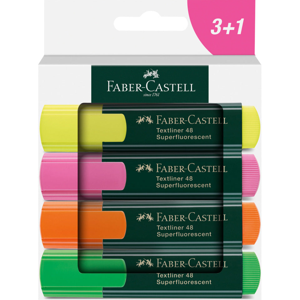 Textmarkeretui 4Stück sortiert FABER CASTELL 254844