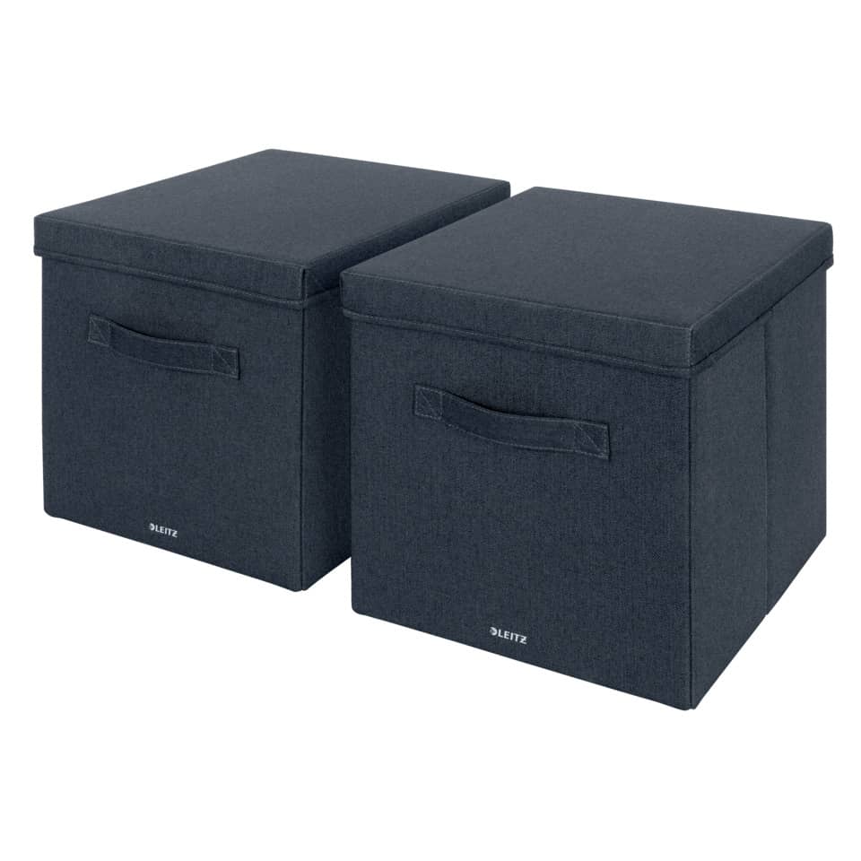 Aufbewahrungsbox Stoff, 33 x 38 cm, 2 Stück, samtgrau LEITZ 6145-00-89 LEITZ 6145-00-89 Fabric 10kg 330x325x380
