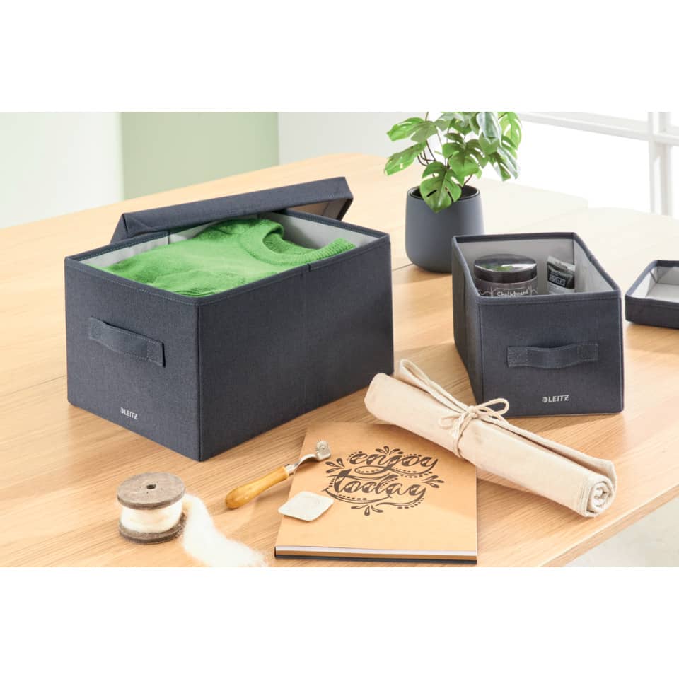 Aufbewahrungsbox Stoff 28,5 x 38 cm samtgrau LEITZ 6144-00-89 LEITZ 6144-00-89 Fabric 8 kg 285x203x380