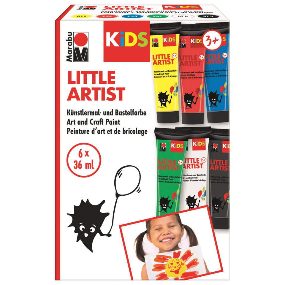 Bastelfarbe Little Artist, 6x36ml, sortiert MARABU KIDS 0305000000101 MARABU KiDS 0305000000101 6x36ml