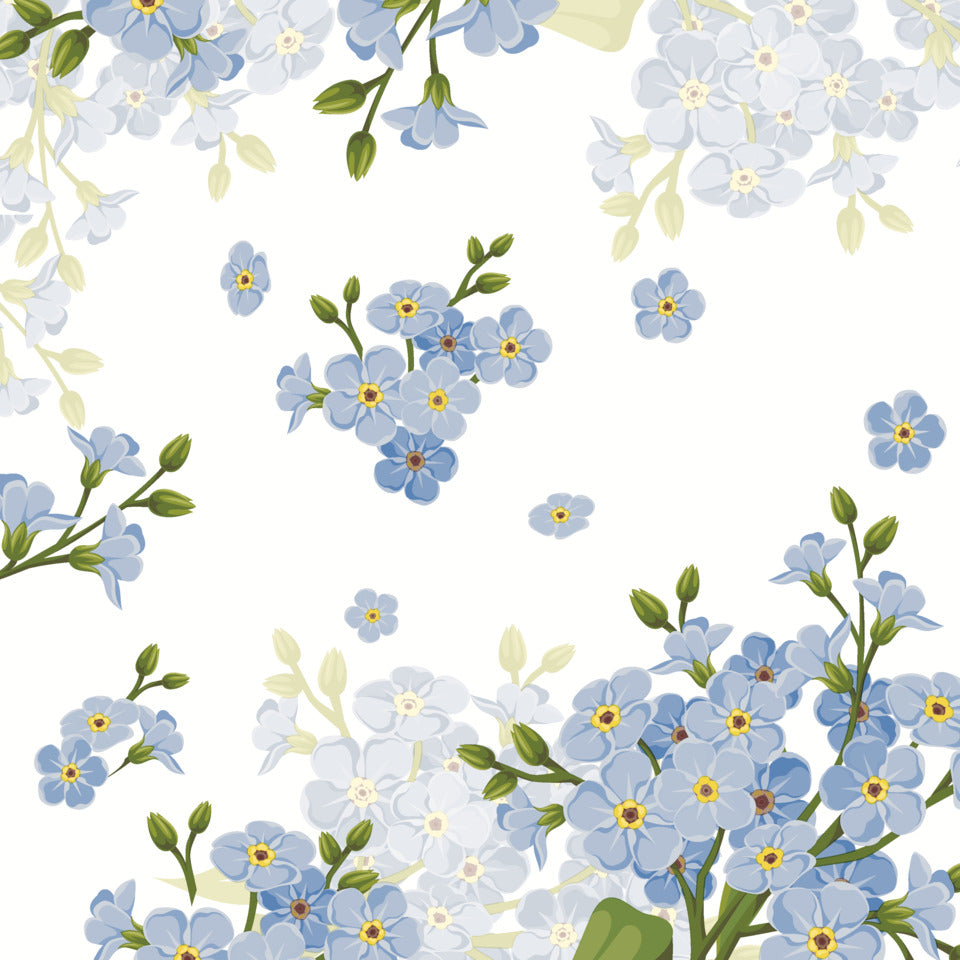 Motivserviette Frühjahr Blüten, 33 x 33 cm, 3-lagig PAPER+DESIGN 204877 PAPER+DESIGN 204877  3lag blau
