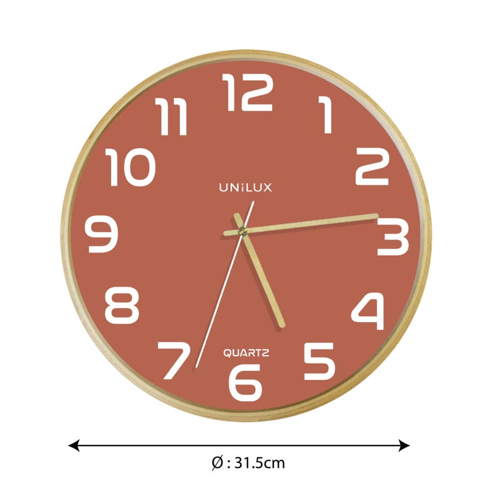 Wanduhr BALTIC buche-rosa Ø 31,5 cm UNILUX 400165111 UNILUX 400165111 Baltic
